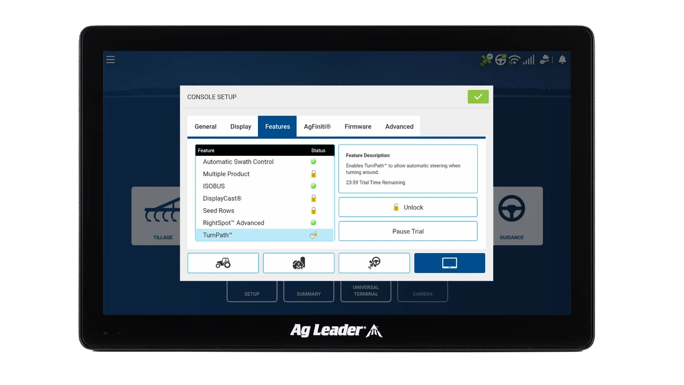 TurnPath steering feature shown on an InCommand Go 16 display